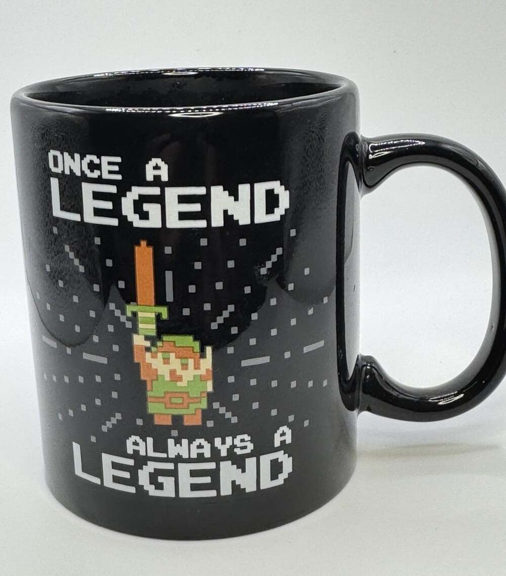 Nintendo Legend of Zelda 8-Bit Pixel Link Mug Once a Legend Link Ceramic